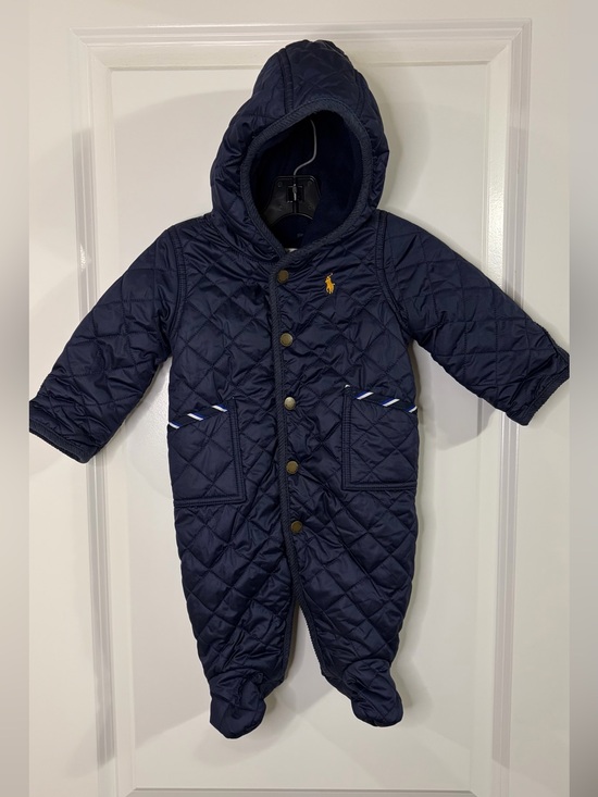 Ralph Lauren Other - Ralph Lauren Polo Size 3M Baby Snowsuit Navy Blue Quilted Bunting
